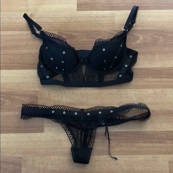 honey birdette Other - Honey Birdette black lace lingerie set XS